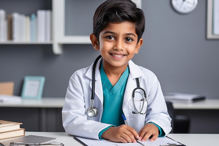 Niño del sur de Asia persona médico humano