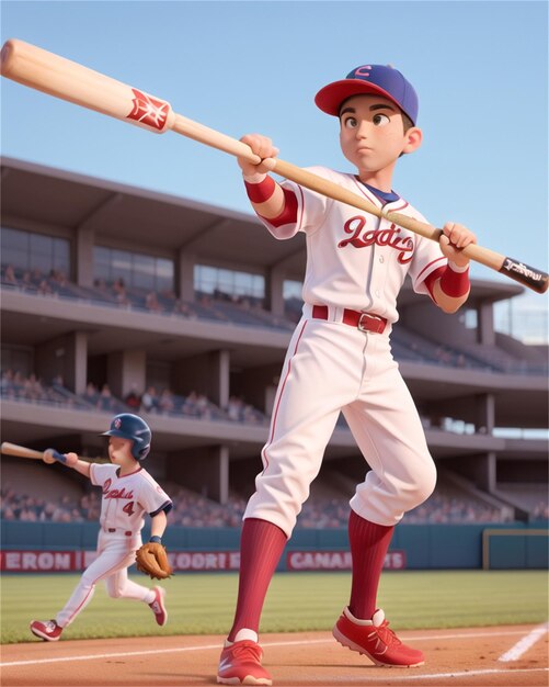 Foto un niño en un uniforme rojo y blanco con la palabra 