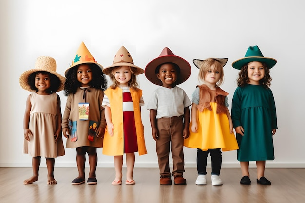 Foto niños adorables celebrando halloween en una fiesta