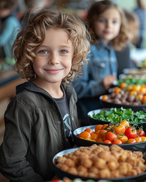 Los niños aprenden sobre la nutrición