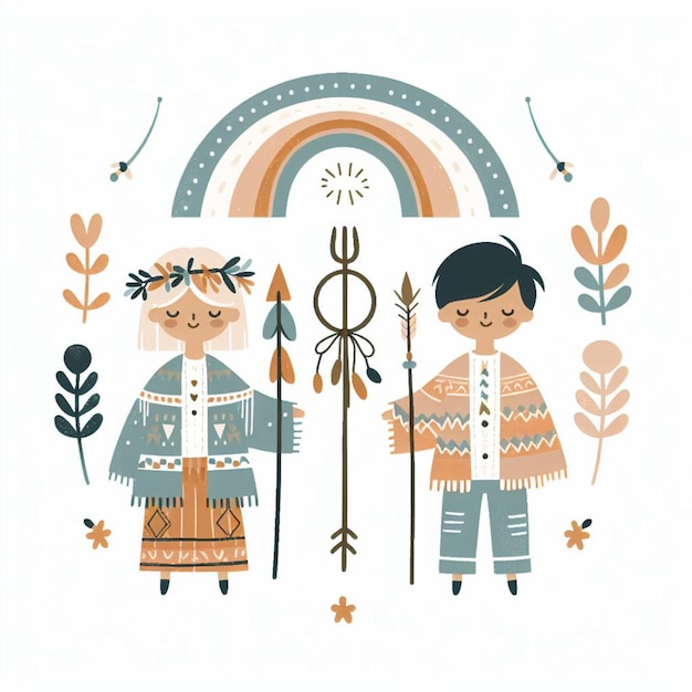 Foto los niños boho diseñan clipart