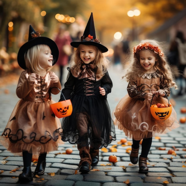 Niños celebrando halloween