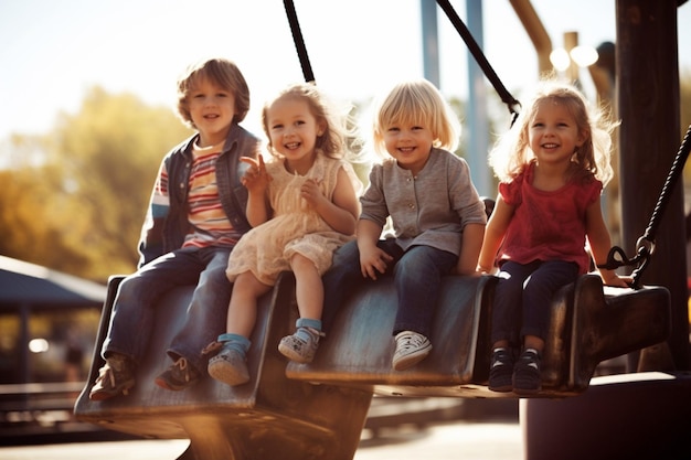 Niños disfrutando de un día en el parque.