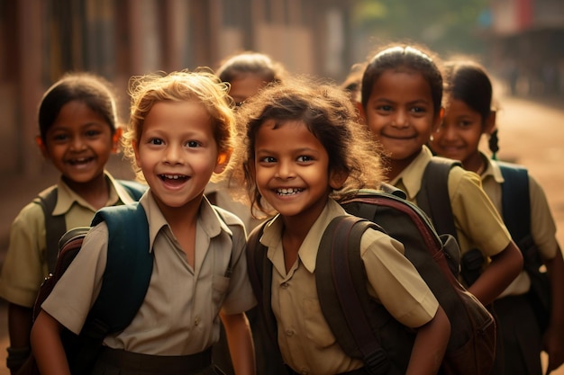 Niños enérgicos disfrutando de actividades educativas con amigos