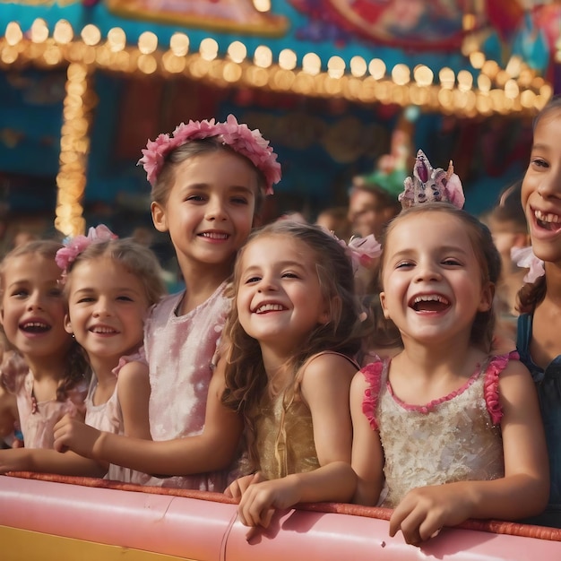 Niños felices en el carnaval