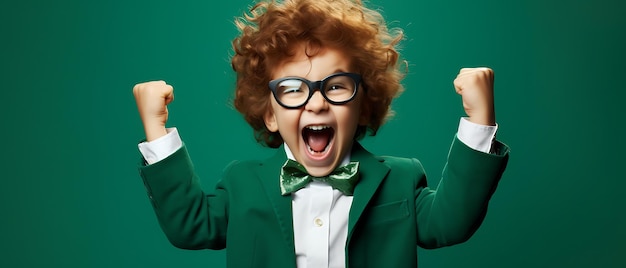 Niños felices celebrando la fiesta de año nuevo con fondo de espacio de copia Feliz cumpleaños niño