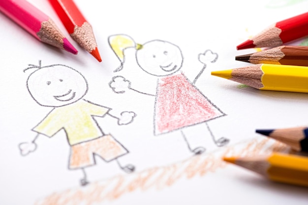 Niños felices coloridos jardín de infantes y niños en edad preescolar fondo Niño leyendo y jugando alegría
