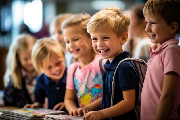 Niños felices de la escuela primaria