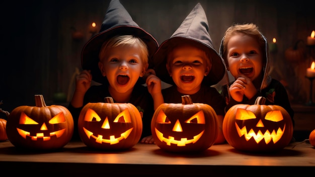 Niños felices sonriendo a la cámara