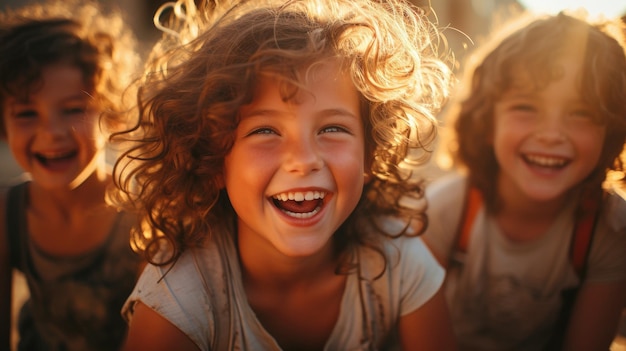 Niños felices y sonrientes