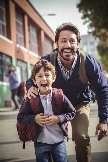 Niños felices vuelta al colegio Happy children back to school