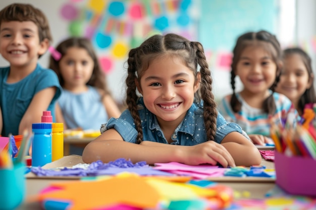 Niños hispanos en el aula