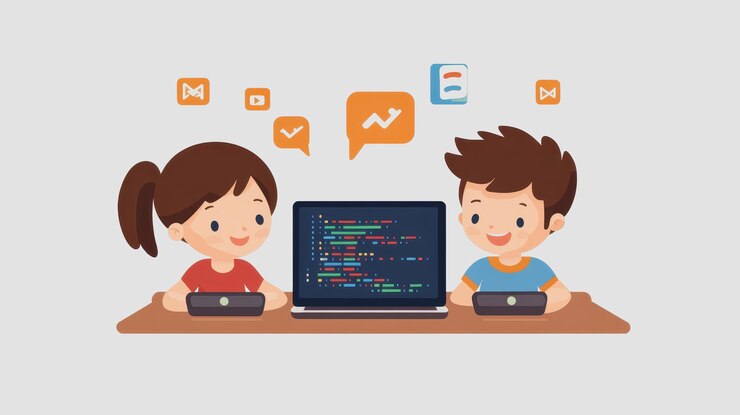 Foto los niños se involucran en el aprendizaje con herramientas tecnológicas