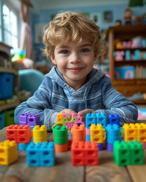 Niños jugando con juguetes educativos