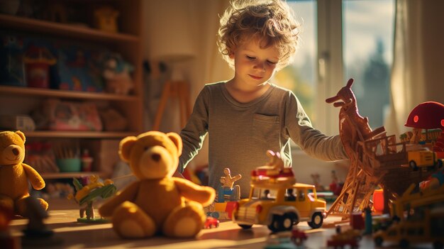 Niños jugando con juguetes