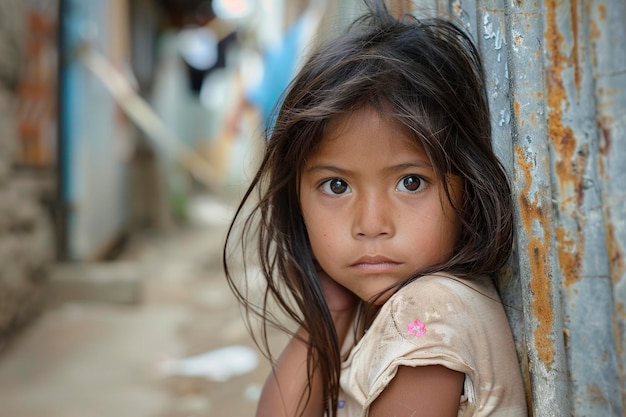 Foto niños latinoamericanos que viven en extrema pobreza