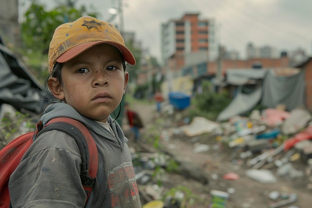 Foto niños latinoamericanos que viven en extrema pobreza