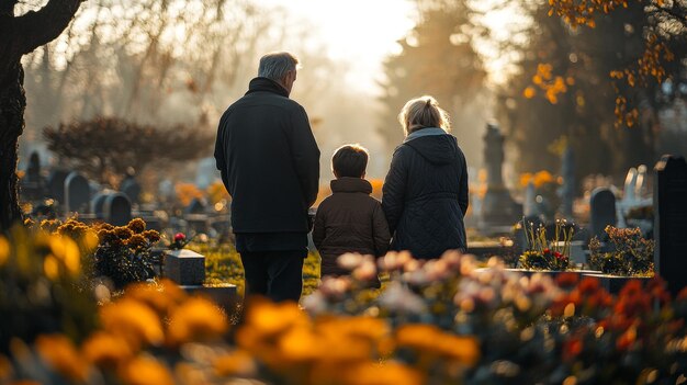 Niños mirando las hojas de otoño en un parque disfrutando de la temporada
