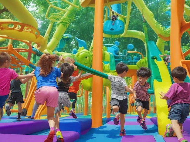 Niños en el patio de recreo