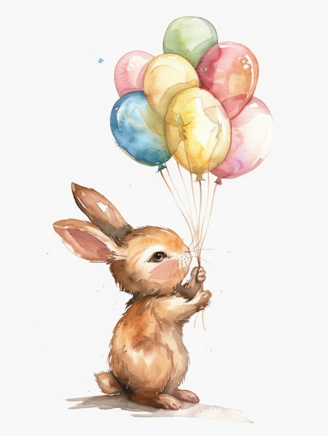 Foto niños pintaron conejos y globos