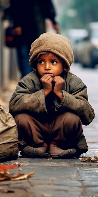 niños pobres hambrientos pidiendo comida