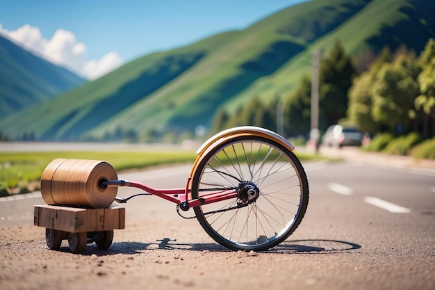 Foto niños triciclo juguete bicicleta papel tapiz fondo infancia tiempo feliz fotografía obras