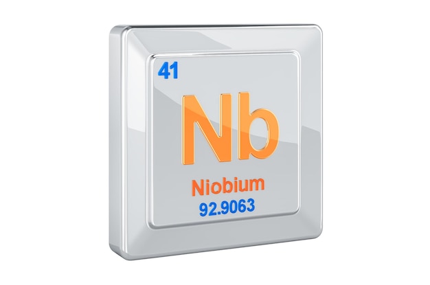 Niobium Nb chemisches Elementzeichen 3D-Rendering