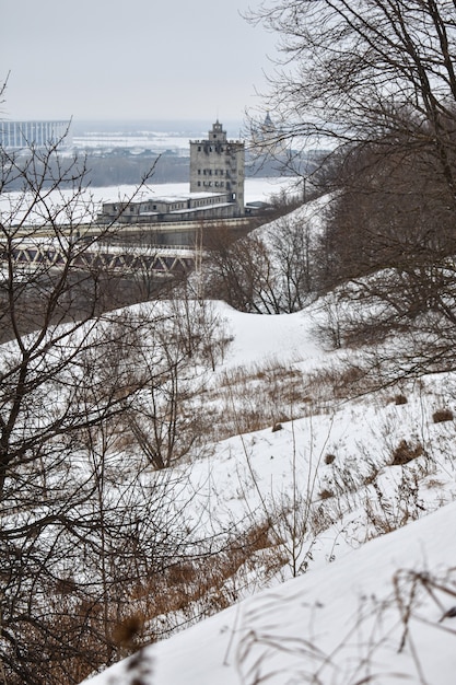 Nischni Nowgorod an einem trüben Wintertag