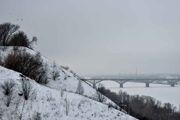 Nischni Nowgorod an einem trüben Wintertag