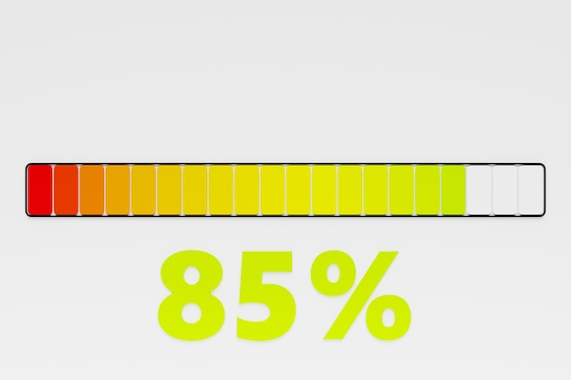El nivel de satisfacción del cliente Indicador de nivel de riesgo Indicador gráfico de información Conjunto gráfico de información colorida de iconos de velocímetro Ilustración 3D
