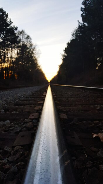 Foto nivel de superficie de las vías ferroviarias