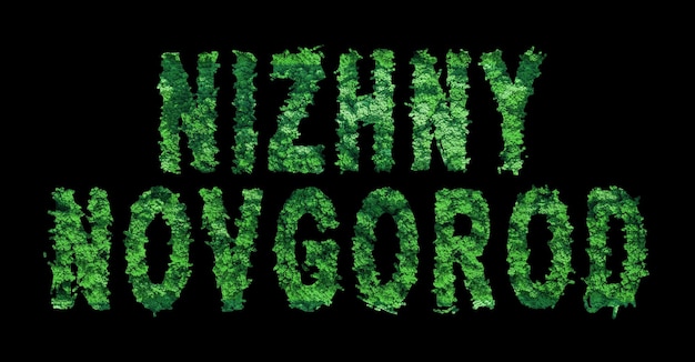 Nizhny Novgorod letras concepto de ecología forestal de Nizhny Novgorod