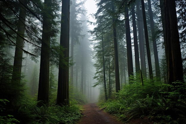 Foto no caminho da floresta generative ai