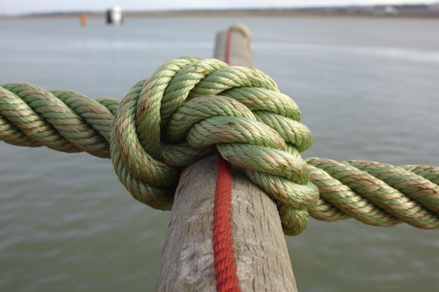 Nó de engate de buntline usado para proteger velas criadas com IA generativa