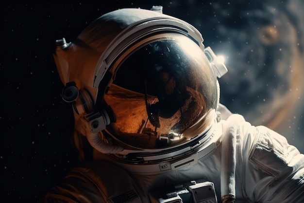 No espaço Imagem do astronauta Imagem de ilustração bonita IA generativa