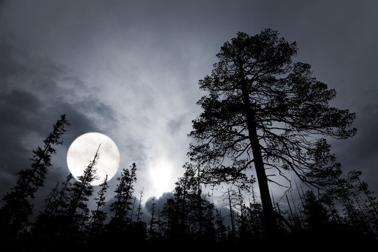 No hay árboles, humanos, nubes, paisaje del cielo, luna al aire libre, monocromático.