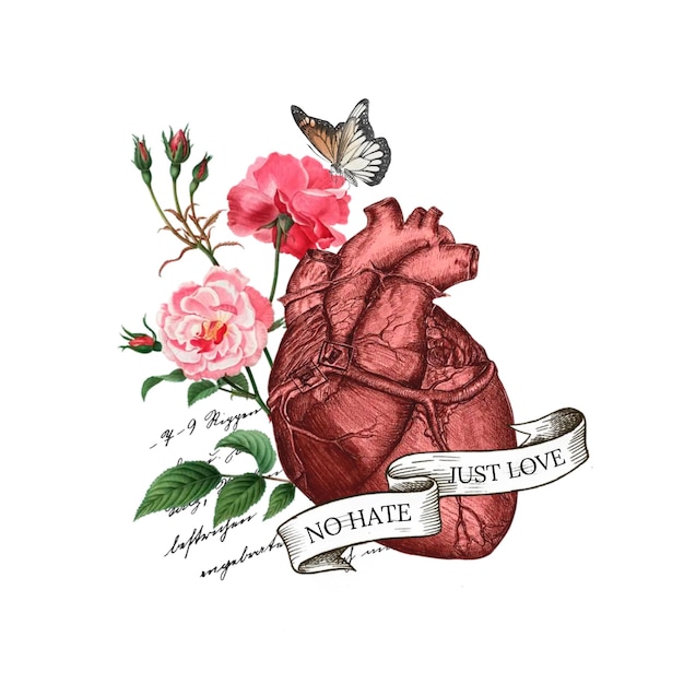 No hay odio sólo amor png palabra collage arte en fondo transparente Remezclado por rawpixel