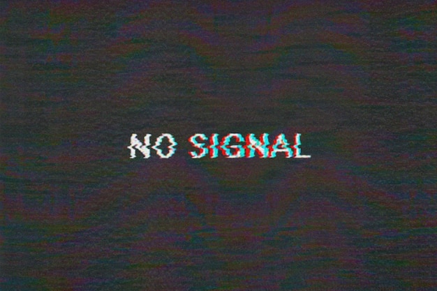 No hay señal estática glitchy en una pantalla de TV retro