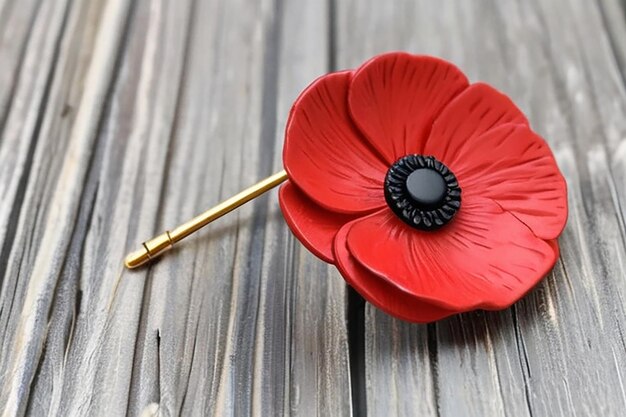 Foto para no olvidar las flandes rojas poppy lapel pin insignia para el 11 de noviembre día de la recuerdo apelación fondo blanco