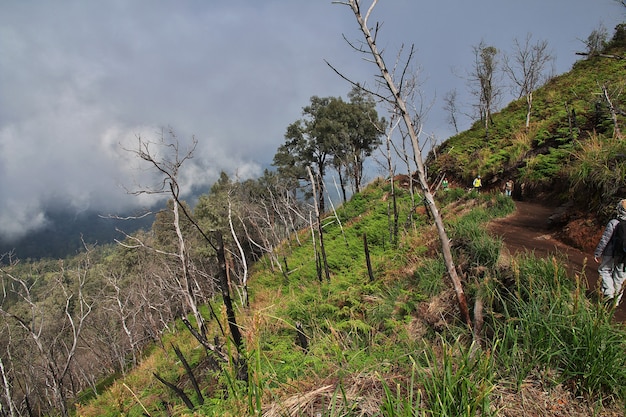 No topo do vulcão Ijen, Indonésia