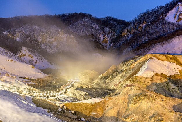 Foto noboribetsu hokkaido japan hot springs landschaft