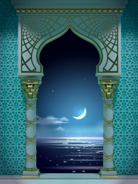 Noche de arco árabe antiguo oriental Noche de arco árabe antiguo oriental
