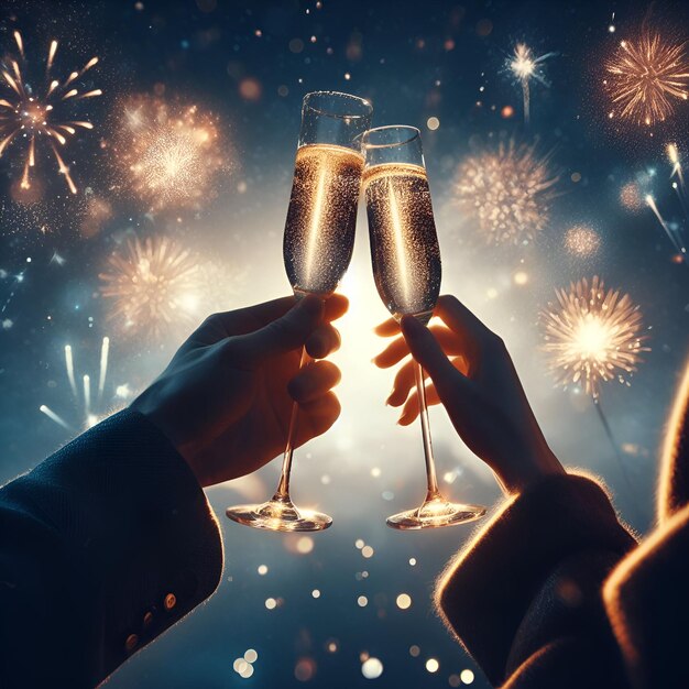 Noche de brillo y amor Champagne y promesas para el año nuevo