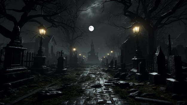 Noche de Cementerio Un juego de terror inquietante en el motor Unreal