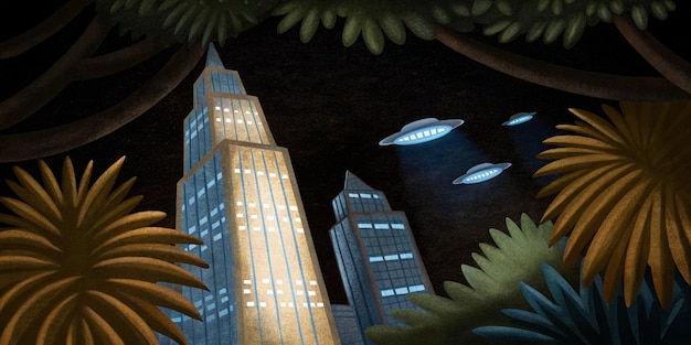 La noche de la ciudad alienígena