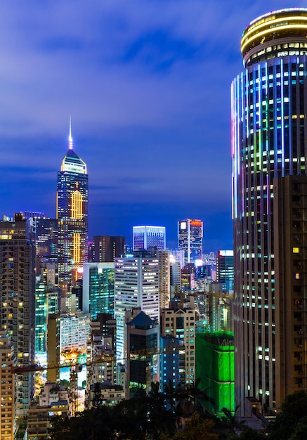 Noche de la ciudad de Hong Kong