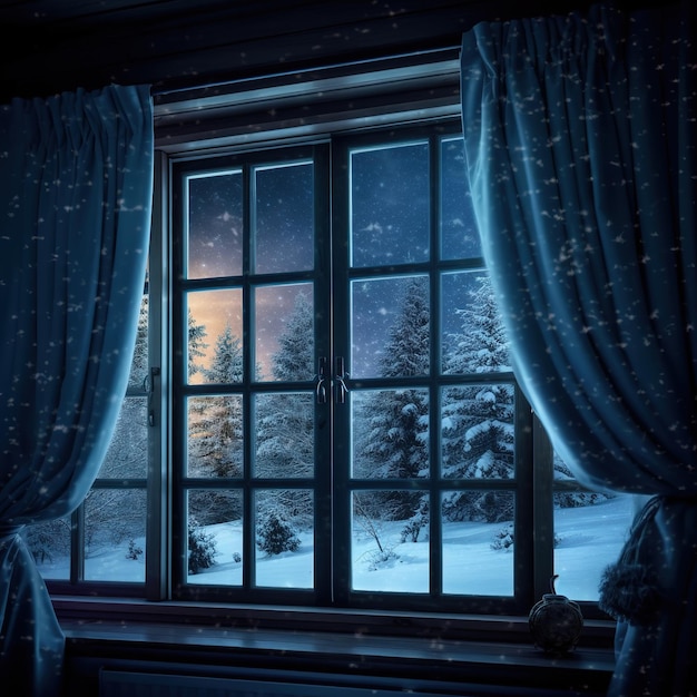 noche de ensueño a través de la ventana
