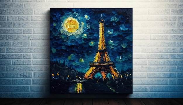 noche estrellada con fondo como paris