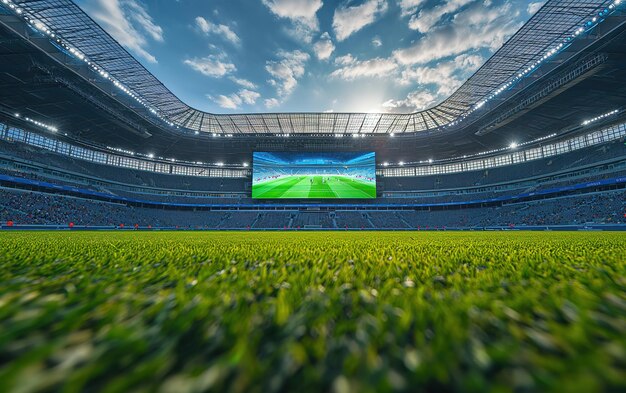 Foto una noche etérea de un gran estadio deportivo