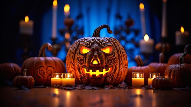 La noche de Halloween se vuelve inquietantemente brillante gracias a las brillantes linternas de calabaza Generative Ai